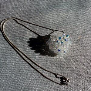 Aurora Borealis Crystal Heart Pendant Necklace